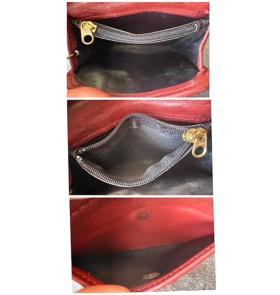 COACH Vintage Multifunction Purse/wallet in Dark Red With Keychain