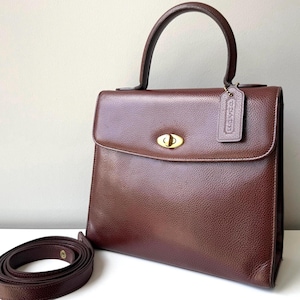 COACH Rare Vintage Madison Biltmore Top Handle Bag in Beechnut