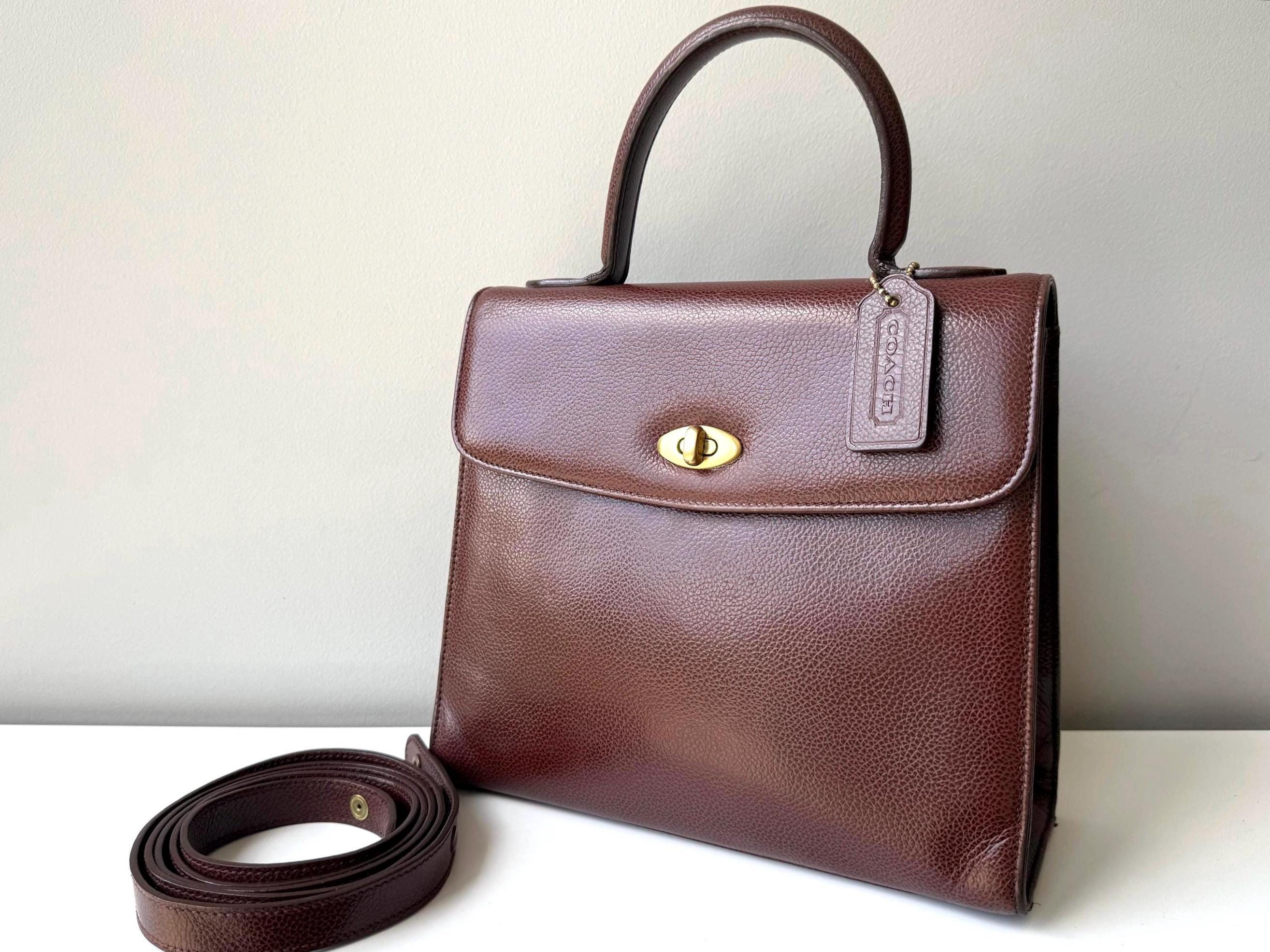 COACH Rare Vintage Madison Biltmore Top Handle Bag in Beechnut