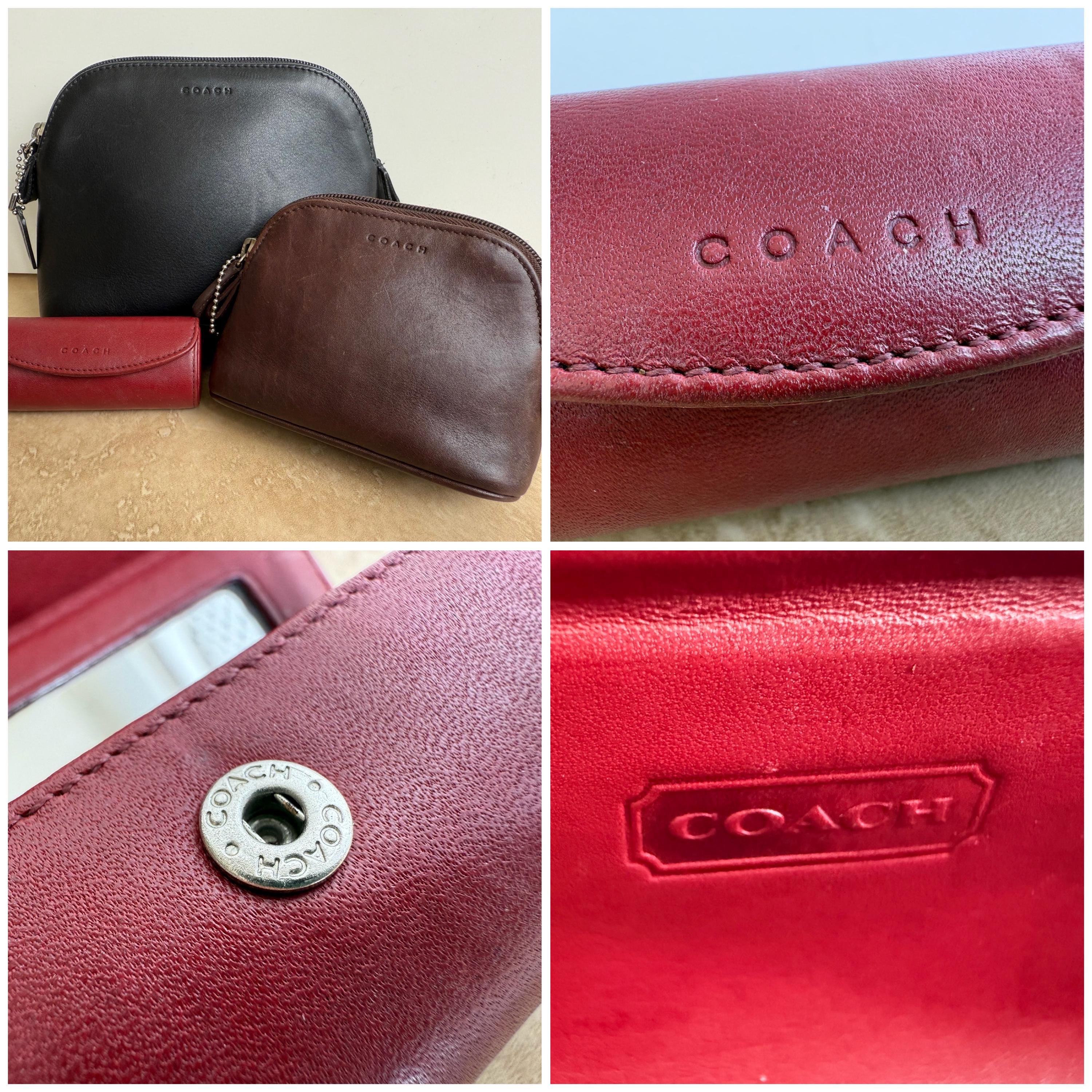 COACH Vintage Lipstick Case in Cherry Red Leather, Make-up