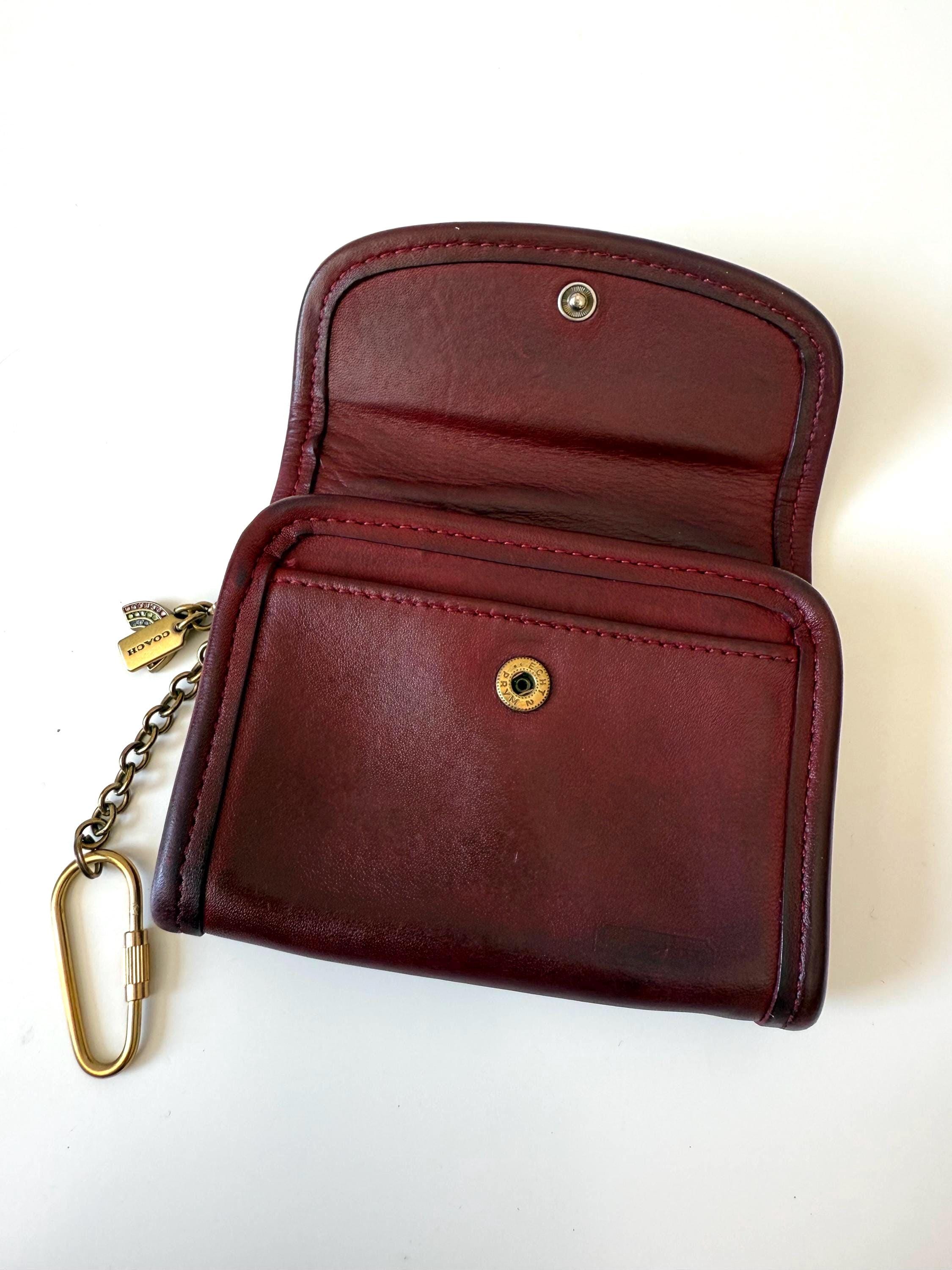 COACH Vintage Multifunction Purse/wallet in Dark Red With Keychain