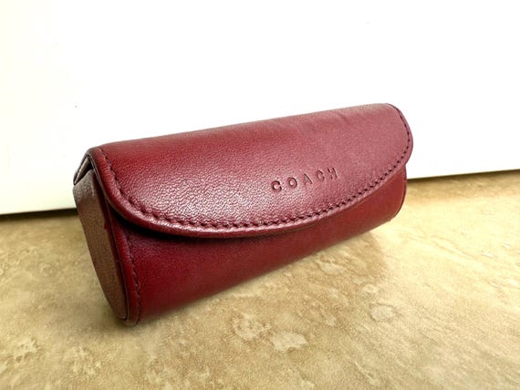 COACH Vintage Lipstick Case in Cherry Red Leather, Make-up