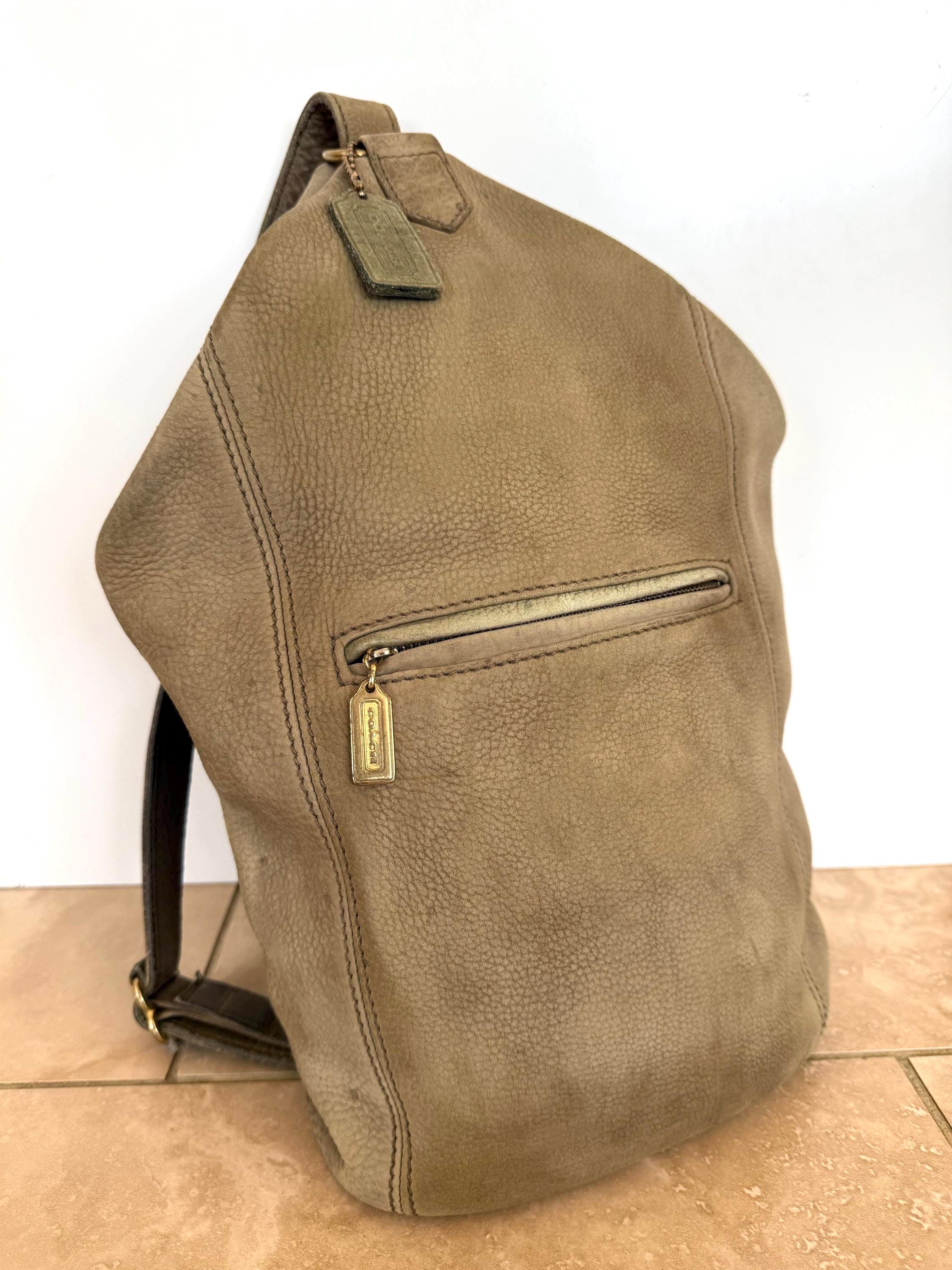 バッグ Vintage Coach Flat Pack Backpack Nubuc COACH Vintage Sonoma Flat Pack Bag in Dark Sage Nubuc
