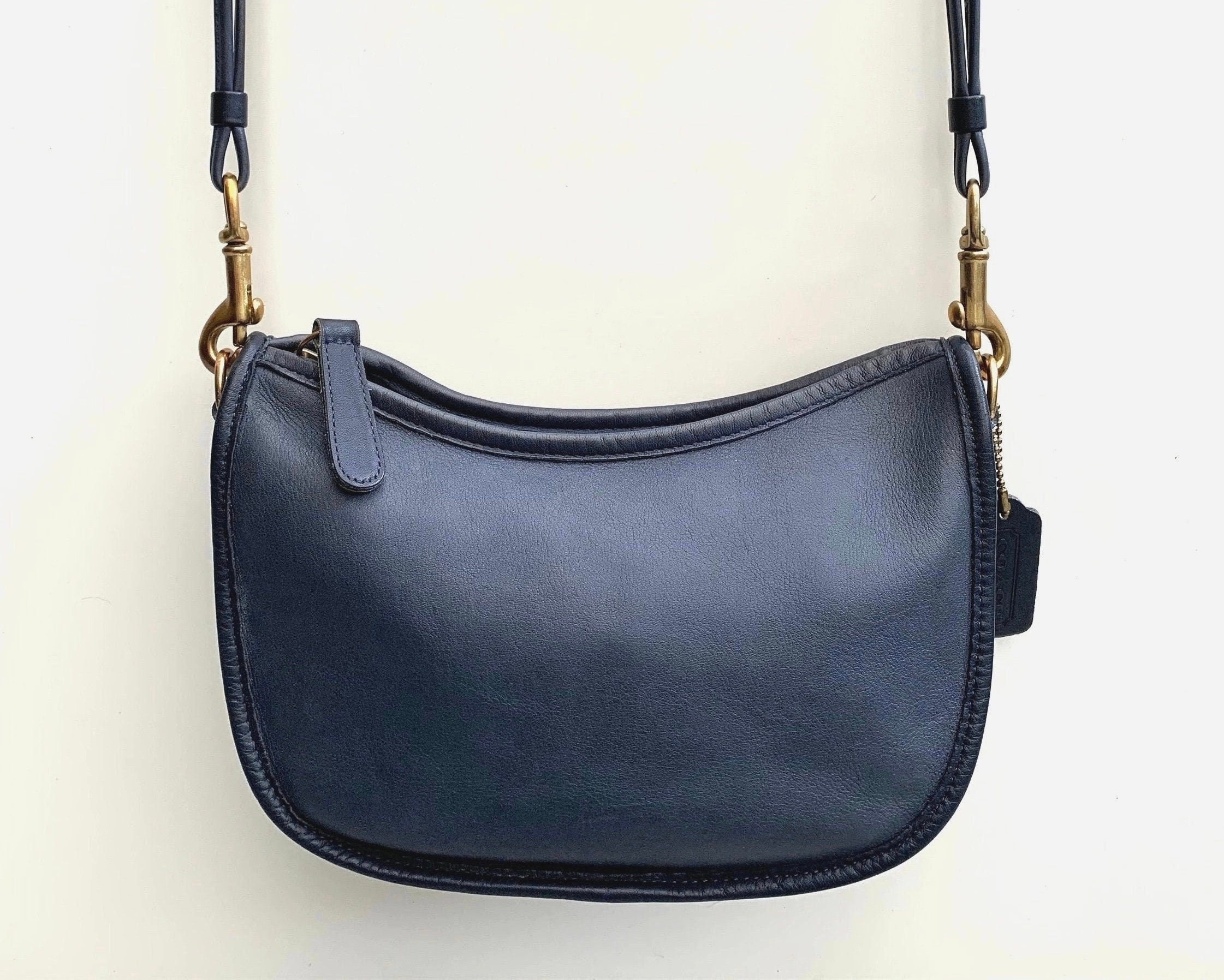 Coach purse navy blue clearance