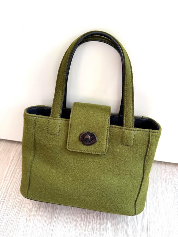 COACH Rare Mini Tote Bag in 100% Wool Felt & Glovetanned Leather 