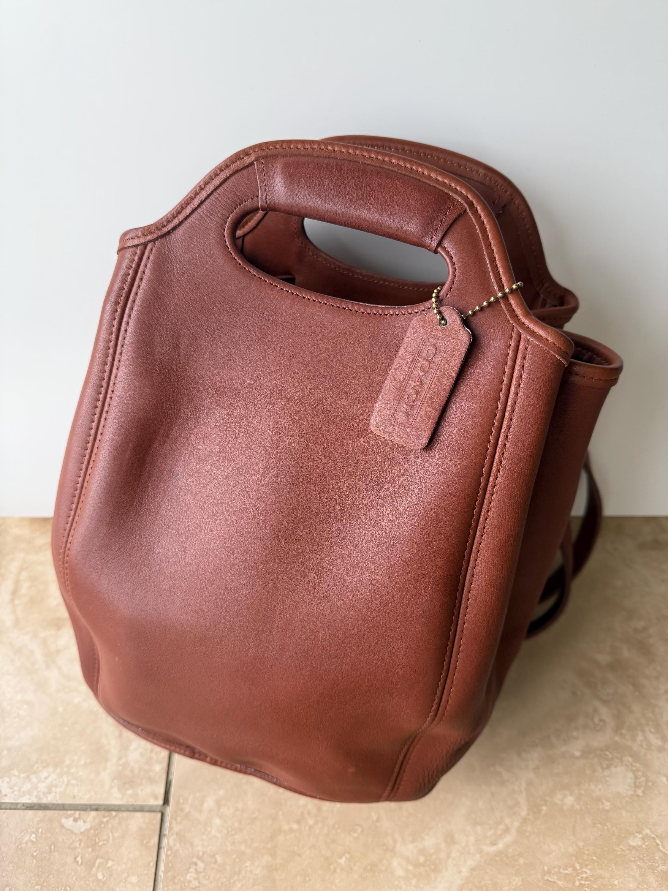 Vintage COACH Legacy Handcrafted Leather Brown Backpack