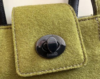 COACH Rare Mini Tote Bag in 100% Wool Felt & Glovetanned Leather 