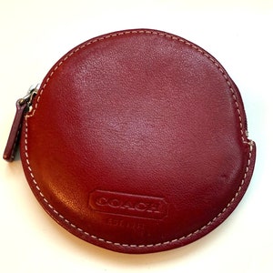COACH Vintage Polished Round Zip Small Coin Purse in Red - Style