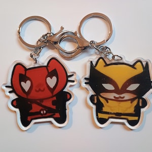 deadpool and wolverine keychains