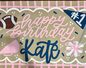 Custom Birthday Banner- quick shipping - craft paper- party decor- party sign- backdrop- butcher paper banner - custom banner