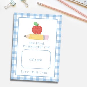 Teacher Appreciation | Gift Card Printable | Printable Download | Gift Card Holder for Teacher | Self-Editable Download | Pink Bow