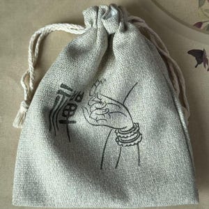 Sacola de algodão orgânico com cordão, bolsa para embalar joias, sacola ecológica para lembrancinhas, sacolas de algodão natural, budista zen, bolsa para pulseira de jade