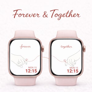 Matching Couple Apple Watch Wallpaper – Red String of Fate (Digital Download)