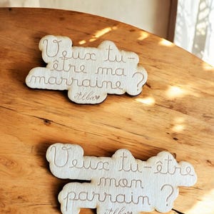 Engraved wooden magnet – “Will you be my godfather/godmother?
