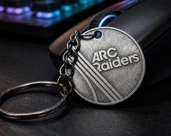 Personaliseerbare ARC Raiders-sleutelhanger van 30 mm massief messing met reliëf (inclusief ring en ketting)