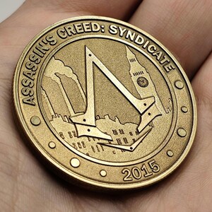 Gepersonaliseerde Assassin's Creed Syndicate Massief messing uitdagingsmunt van 40 mm