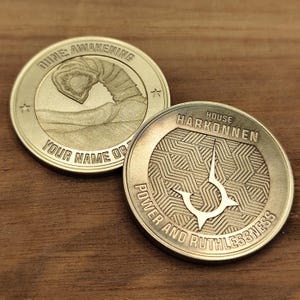 Pièce de défi personnalisée Dune Awakening en laiton massif 40 mm