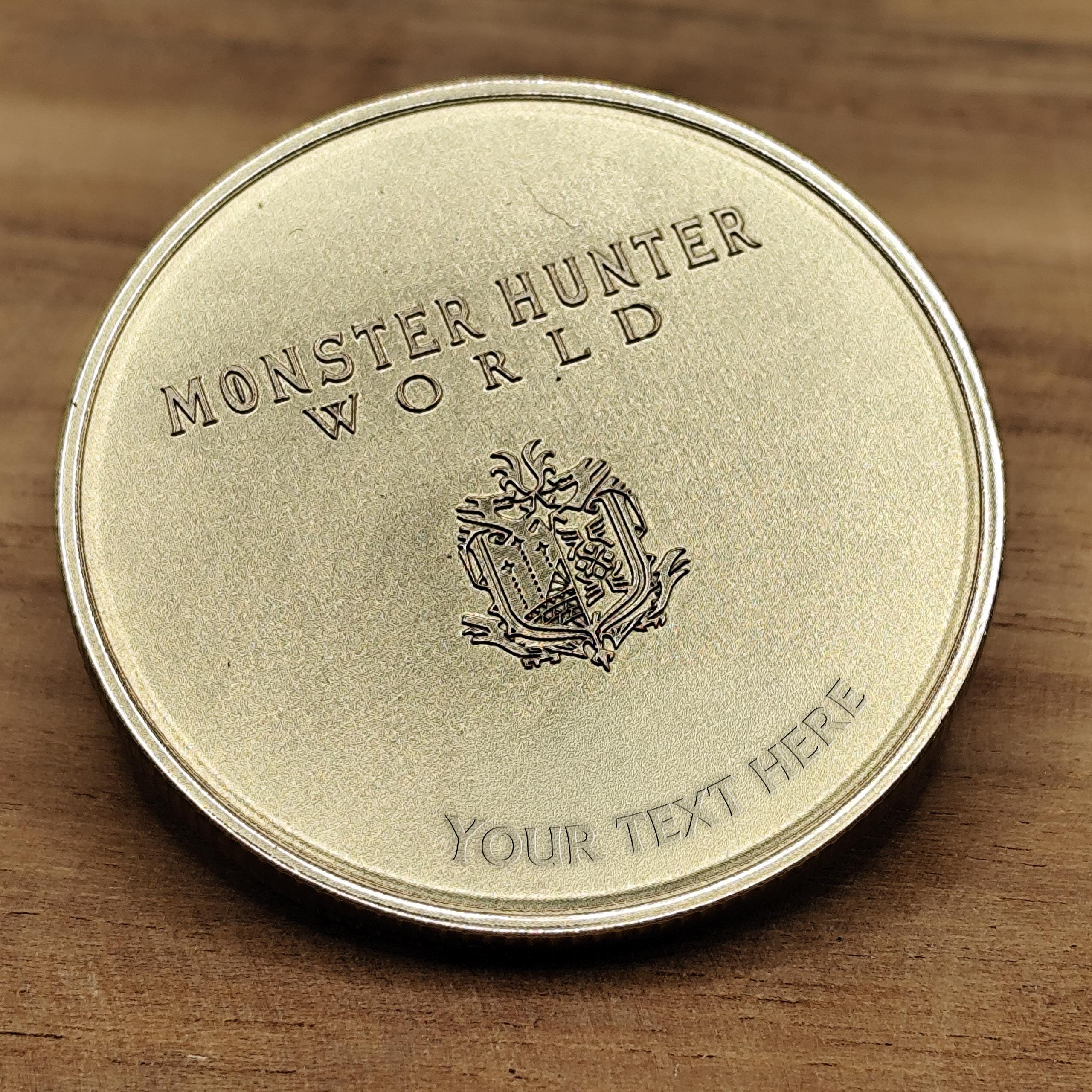 パーソナライズされたモンスターハンターワールドソリッドブラスチャレンジコイン40mm - Etsy 日本
