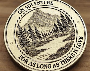 Custom personalized brass coin with relief engraving (30mm / 40mm)