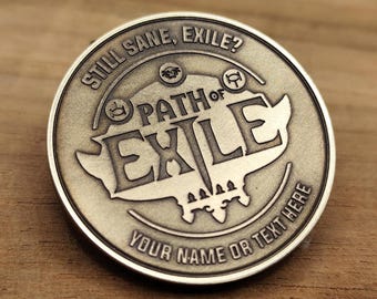 Personalisierte Path of Exile 1 massive Messing 40 mm Challenge-Münze