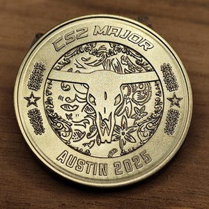Personalisierbar CS2 Major Austin 2025 Challenge-Münze aus massivem Messing 40 mm