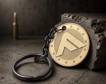 Personalizable The Finals solid brass key chain with relief 30mm (includes ring and chain)