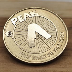 Personalized PEAK solid brass challenge coin (40mm)