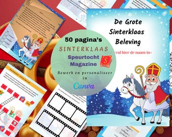 Personalized Sinterklaas Treasure Hunt & Games Book (Canva Editable)