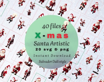 Salvador Dali Santa Clipart | 20 Surreal PNG & SVG Files (Digital Download)