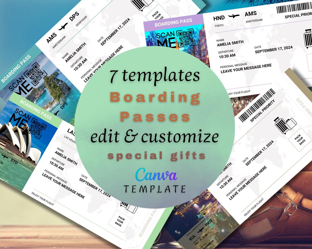 Tour Pass Example Editable Travel Pass Templates | 7 Customizable Travel Tickets in Canva ...