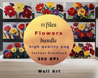 Elegant Flower Art Bundle | Samsung The Frame & High-Resolution Printable Art | 11 Unique Floral Designs