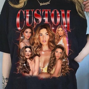 Custom Bootleg Shirt, Custom Girlfriend Photos Shirt, Custom Wife Face Shirt, Gift for Boyfriend, Gift for Husband, Custom 90s Vintage Tee