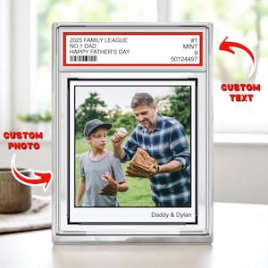 Cartão esportivo com foto personalizado para o pai, placa de acrílico personalizada para troca, presente para o dia dos pais, cartão de texto personalizado, presente para o pai que representa o beisebol