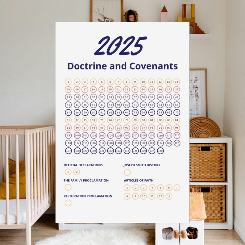 Sticker Chart LDS Doctrine and Covenants Reading Tracker Youth and
