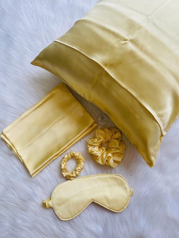 Mulberry Silk Sleep Set: Pillowcase, Eye Mask, Bonnet  display picture 1