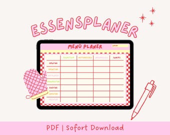 Printable menu plan | Weekly meal planner | Printable meal plan PDF | 7-day family menu planner | Meal plan kitchen organization