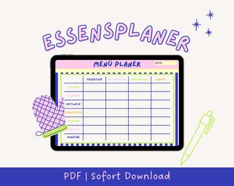 Printable menu plan | Weekly meal planner | Printable meal plan PDF | 7-day family menu planner | Meal plan kitchen organization