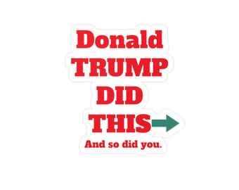 Political Kiss-Cut Vinyl Decals - Donald Trump Democrat Resistance Told You So Stickers, Anti-Trump Decals, Political Bumper Stickers