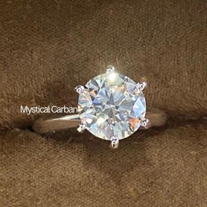 3.00 CT Round Cut Moissanite Ring, Round Engagement Ring, Dainty 6 Prongs Ring,Classic Anniversary Ring, Wedding Ring,Proposal Ring For Love