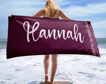Personalized name Beach Towel,Personalized Name Bath Towel,Custom name Pool Towel,Beach Towel With Name,Outside Birthday,gift Towel name
