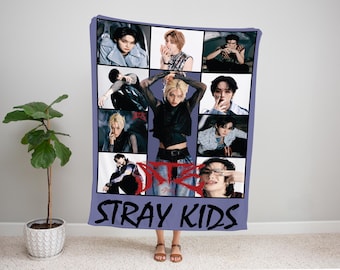 Manta de Stray Kids K-Pop, personalizada con nombre, acogedora decoración de fandom, regalo para fans, ropa de cama para dormitorio, recuerdo único de Hey! Design