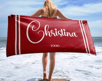 Custom Beach Towel, Personalized Beach Towels, Monogrammed Beach Towel, Vacation Gift, Bridesmaid Towel, Birthday Gift, Girls Trip Towel