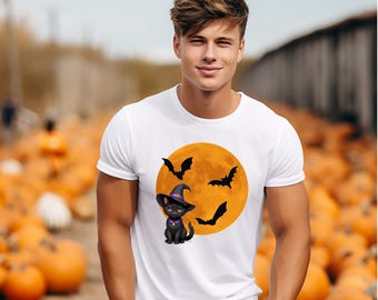 Retro Halloween Shirt, Haunted House Bats Tee, Costume Shirt