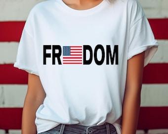 Freedom USA Flag Shirt, Patriotic Graphic Tee