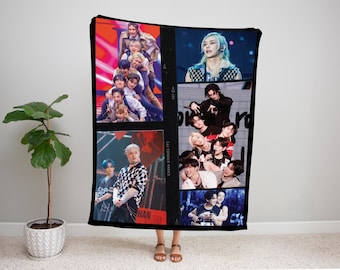 Custom K-Pop Photo Blanket: Personalized Stray Kids Gift