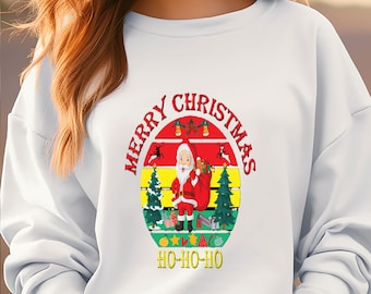 Merry Christmas Santa Sweatshirt, Holiday Family Matching