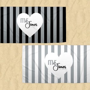 Personalized Mr. & Mrs. Beach Towel: Custom Couple Honeymoon Gift