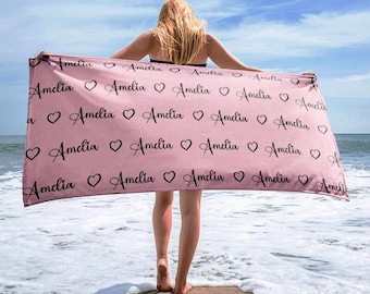 Personalized Name Beach Towel: Custom Summer Gift