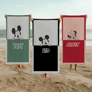 Personalized Mickey Beach Towel, Disney Family Cruise Trip Bath Pool Summer Trip, Disney Wish Dream Magic Fantasy, Mickey mouse towel