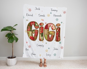 Personalized Minky Blanket, Custom Name Photo Blanket, Grandma Gift